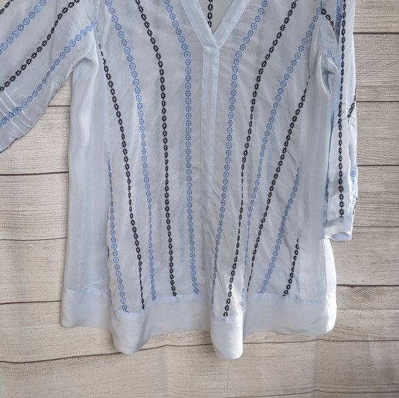 J Jill tunic, size small, light blue, embroidered - Picture 11 of 12